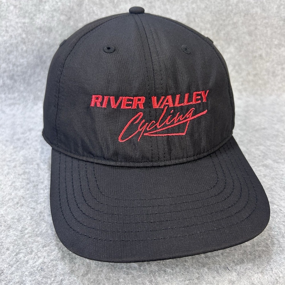 River Valley Cycling Outdoor Cap Black Performance Baseball Hat Stretch